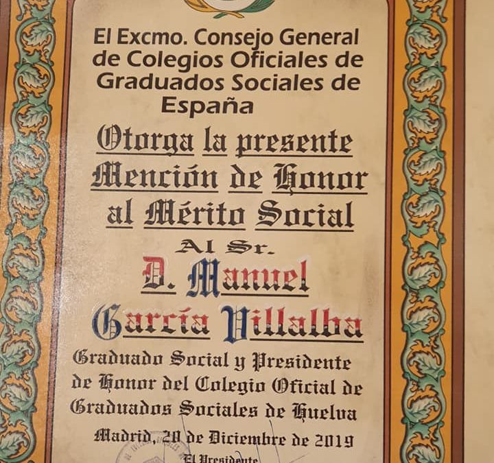 Manuel García Villalba, Mención de Honor al Mérito Social